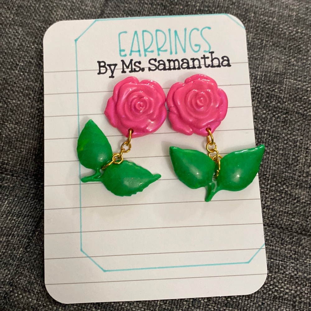 Clay Earrings -ROSES